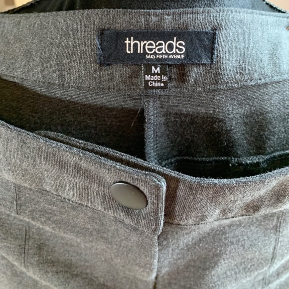 Threads Saks Fifth Avenue Grey Stretch Pants Sz M - Picture 4 of 7